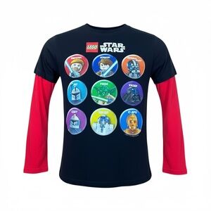 LEGO Star Wars Graphic Red Black Long Sleeve Shirt | Size: Youth Large